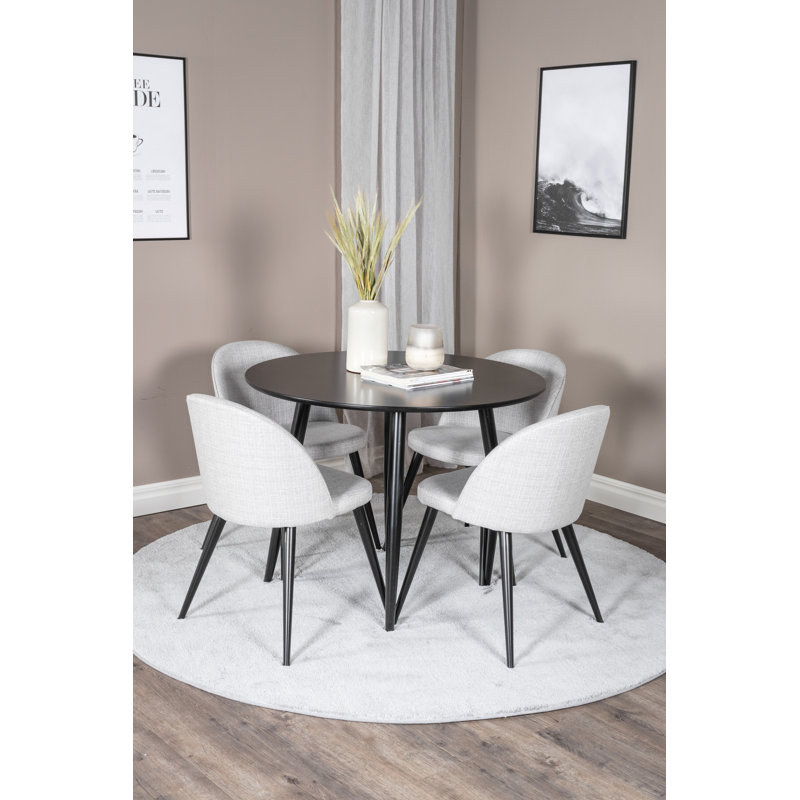 Velasco 4 - Person Dining Set, Light Grey, Grey