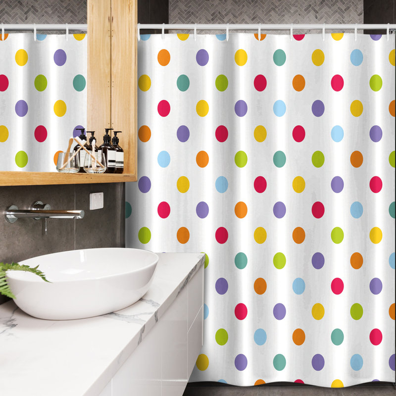 Geometric Shower Curtain with Hooks Included, 78" H x 54" W