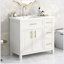 Armoire de salle de bain moderne avec deux portes et trois tiroirs Philisa