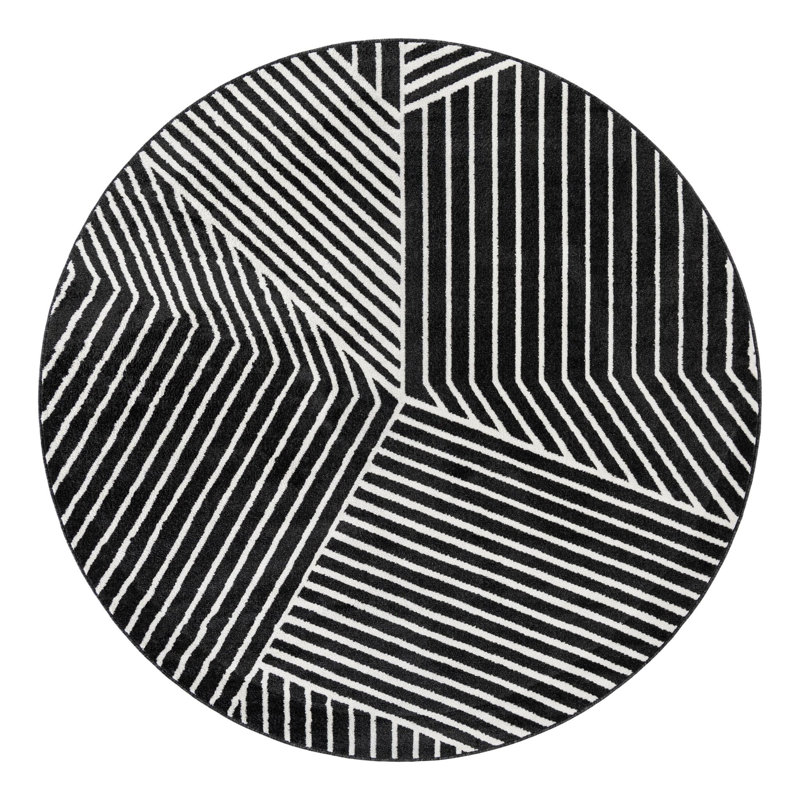 Tapis Latitude Run® Orkla Nikolis noir, Rond 7 pi 10 po