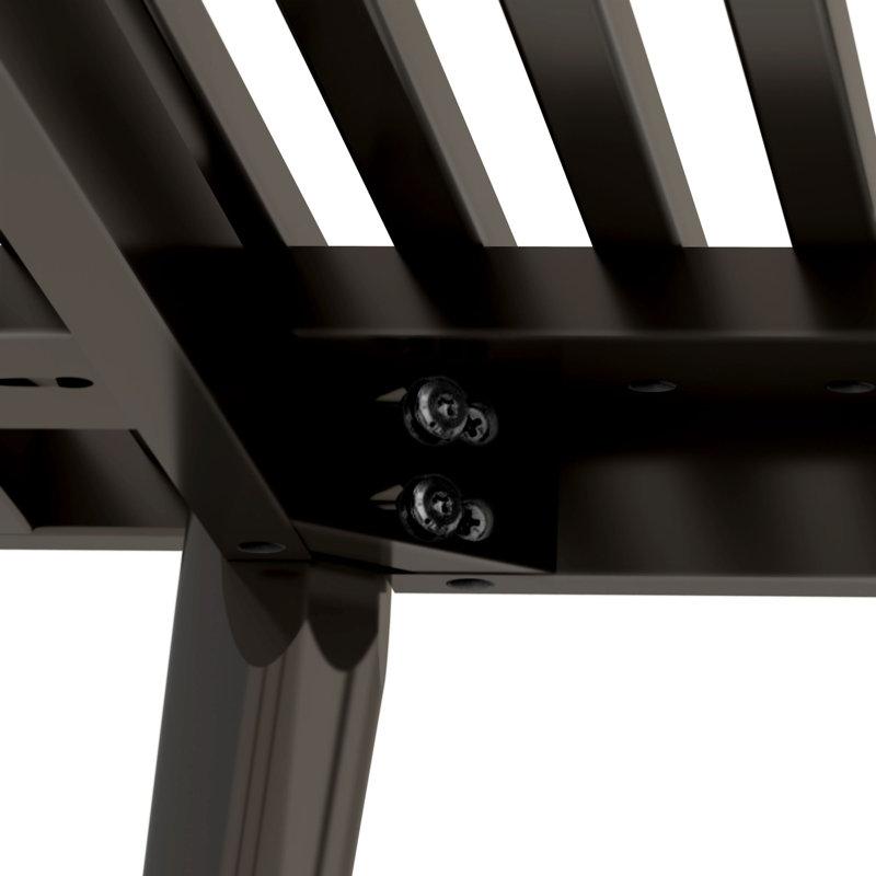 Levitus Wood Bench, Black, 17.5" H x 41.25" W x 16.5" D