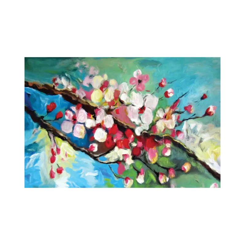 Fleur de cerisier par Radiana Christova - Giclée sur toile tendue avec châssis, H 26 po x l 40 po x 1,5 po