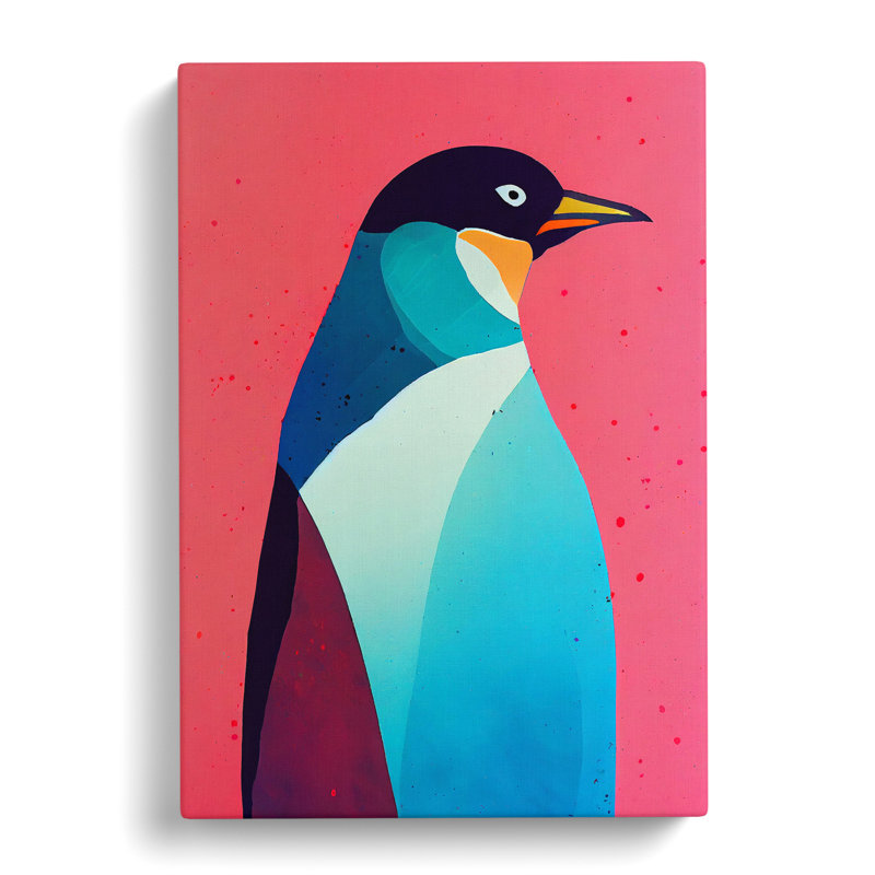 Penguin In Colour No.2 Abstract - Wrapped Canvas Print, 50cm H x 35cm W x 3cm D