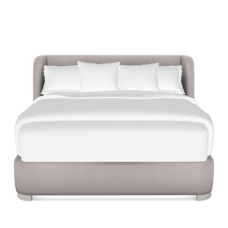 Tansy Solid Wood Wingback Bed, Queen, Casa Blanca, Nadia Linen