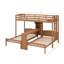 Lit superposé en bois avec bureau et tablettes de rangement, lit superposé triple 3 en 1 avec lampe de lecture à DEL-935423401