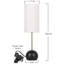 Lampe de table noire 26,4 "