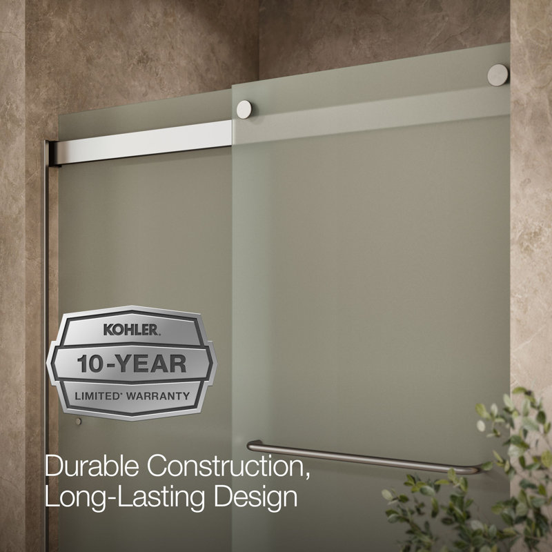 Levity 59.63" x 74" Bypass Shower Door with CleanCoat® Technology, Matte Nickel, Frosted