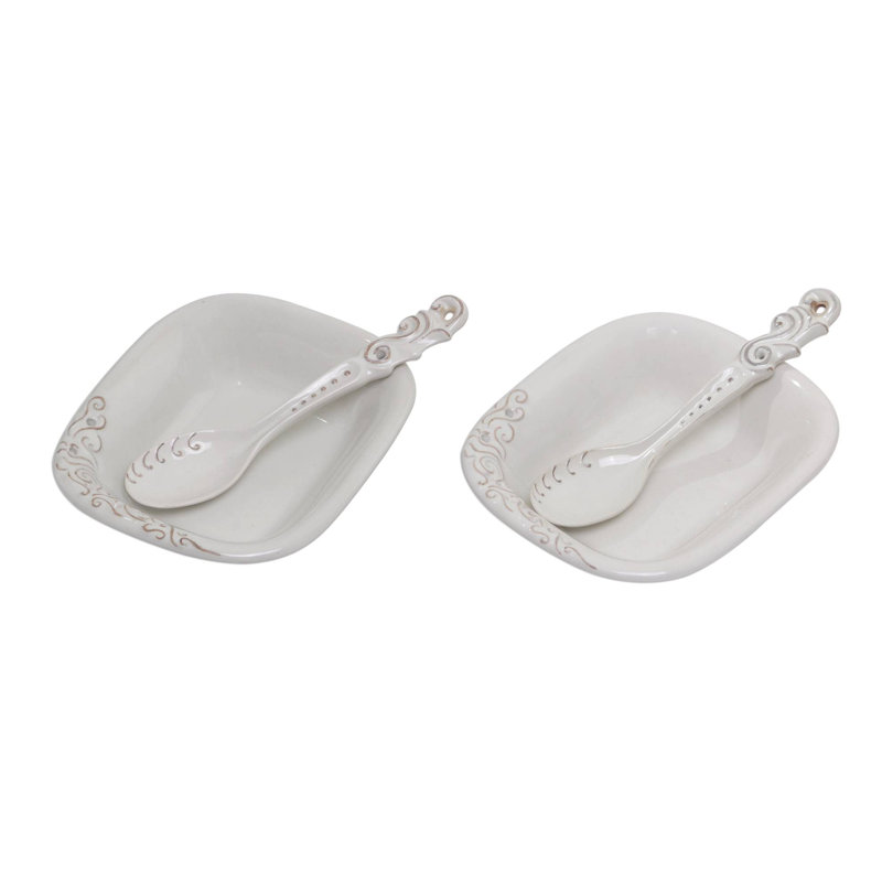 Chulmleigh 8 oz. Ceramic Salad Bowl, White