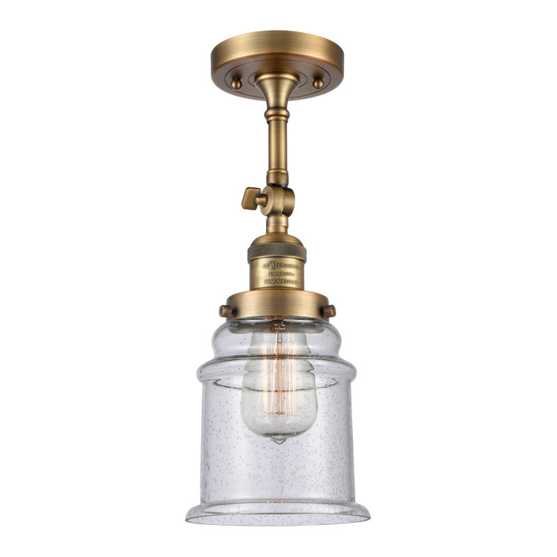 Galaviz Dimmable Bath Sconce, Seedy, 6 Watt Vinage LED Bulb, Brushed Brass