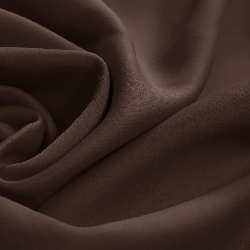 Room Darkening Rod Pocket Thermal Insulated Blackout Curtains (Set of 4), Chocolate, 38" W x 45" L