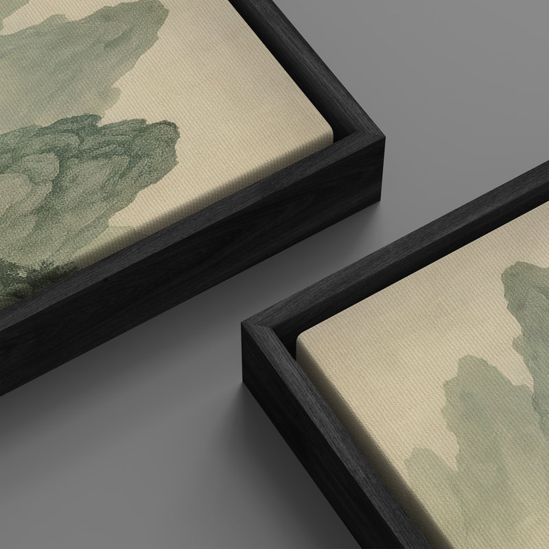 Impression sur toile encadrée, art traditionnel chinois traditionnel, Noir, H 60 po x l 20 po