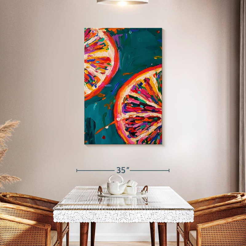 Yarlin Pink Grapefruit Slices, 45" H x 30" W