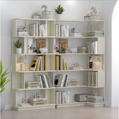 Bibliothèque d'angle peu encombrante de 90 cm + bibliothèque libre extensible de 80 cm, ensemble de 2 tablettes de présentation et 4 autres couleurs optionnelles, meubles librement combinés et assortis