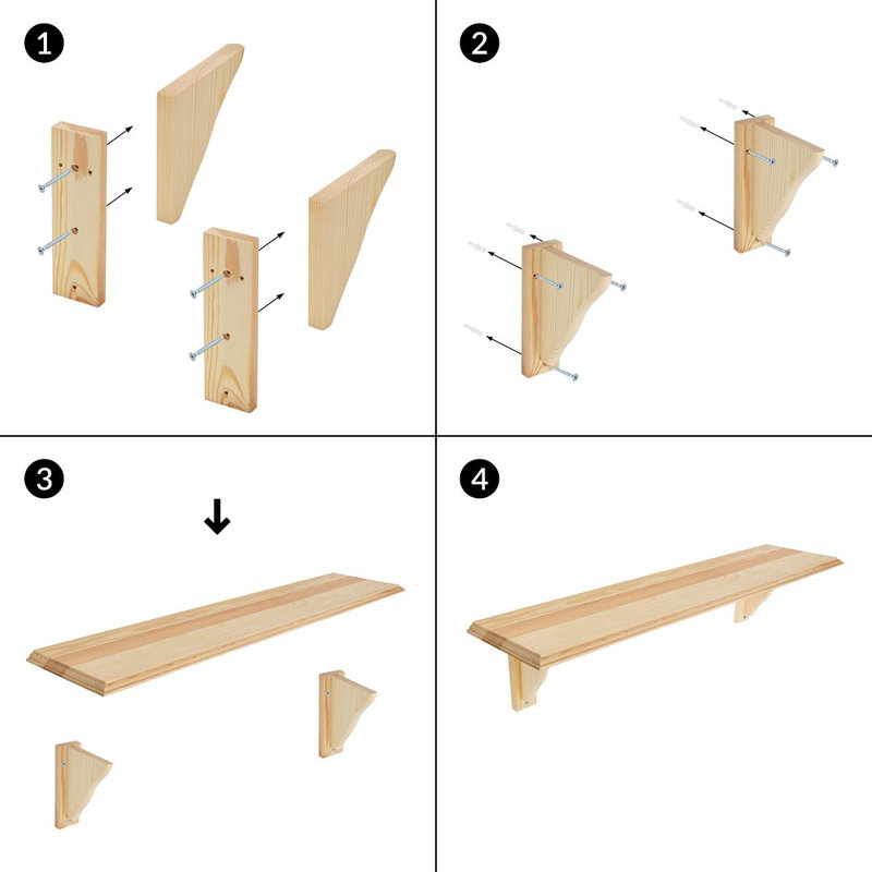 Bracket Shelf, 16cm H x 89cm W x 19cm D