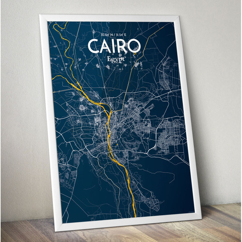 Cairo - Unframed Graphic Art Print on Paper, 60.2cm H x 27.9cm W x 0.1cm D, Blue