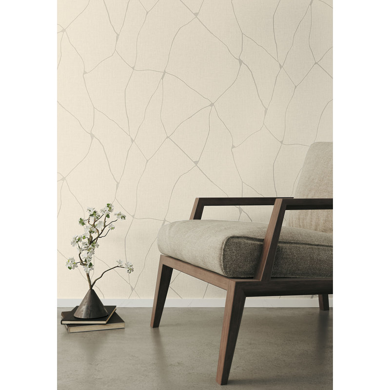 Unito Kintsugi Vinyl/Non-Woven Wallpaper Roll, Pearl