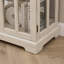 Armoire haute blanche en verre à double treillis avec bande lumineuse RVB en couleur et 3 tablettes réglables pour un rangement et une présentation polyvalents