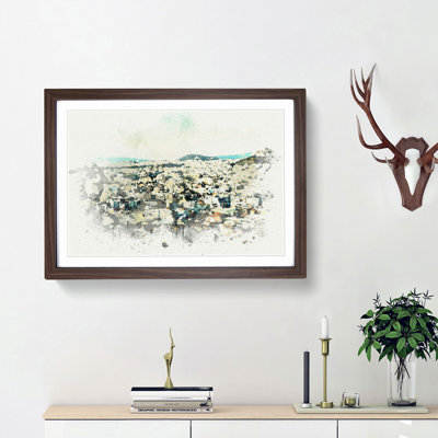 Athens Skyline in Greece in Abstract - Picture Frame Graphic Art Print