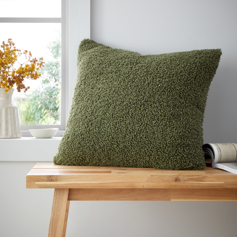 So Soft Velvet Boucle Cushion Cover, Green