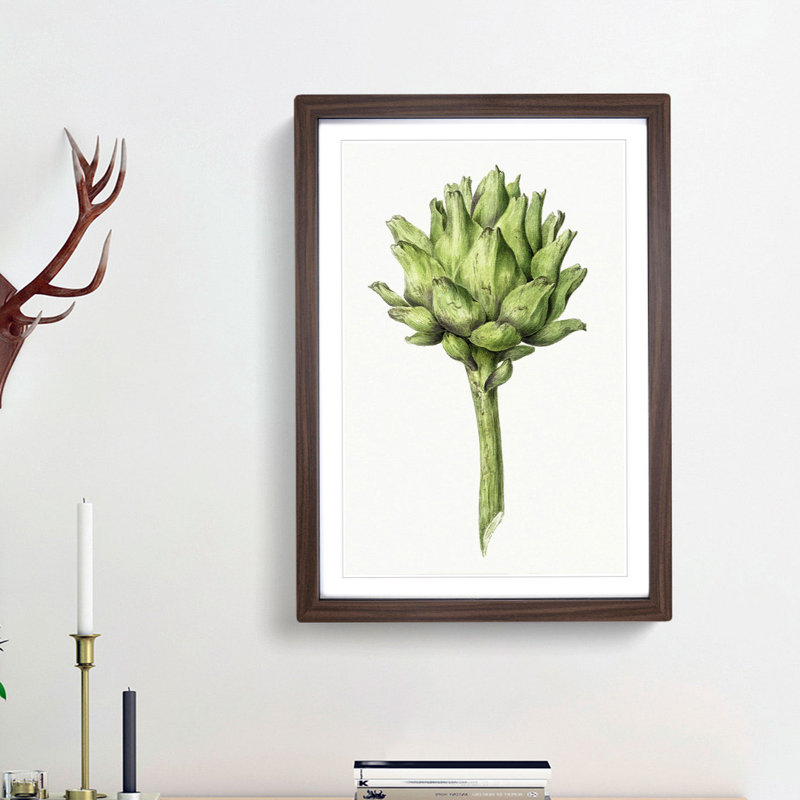 An Artichoke by Jean Bernard - Single Picture Frame Painting, 63cm H x 45cm W x 2cm D, Walnut Framed