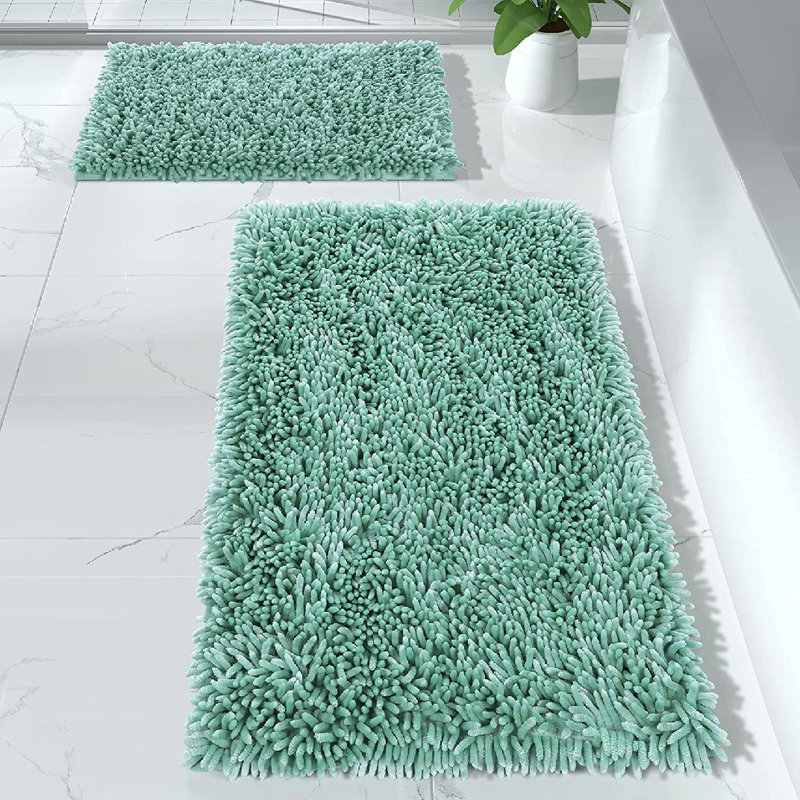 Eilee Memory Foam Bath Rug Set, 24'' W x 44.1'' L, Light Gray