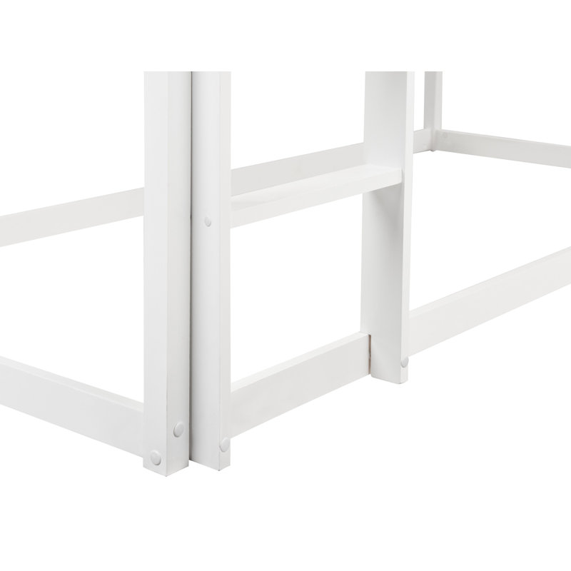 Mid Sleeper Bed House Wood DIENNE 90 x 200 cm (EU Single), White