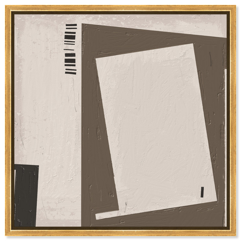 Structural II Canvas Abstract Print by Oliver Gal, Black Frame, 12 x 12, 17"H x 17"W, Gold Floater Frame
