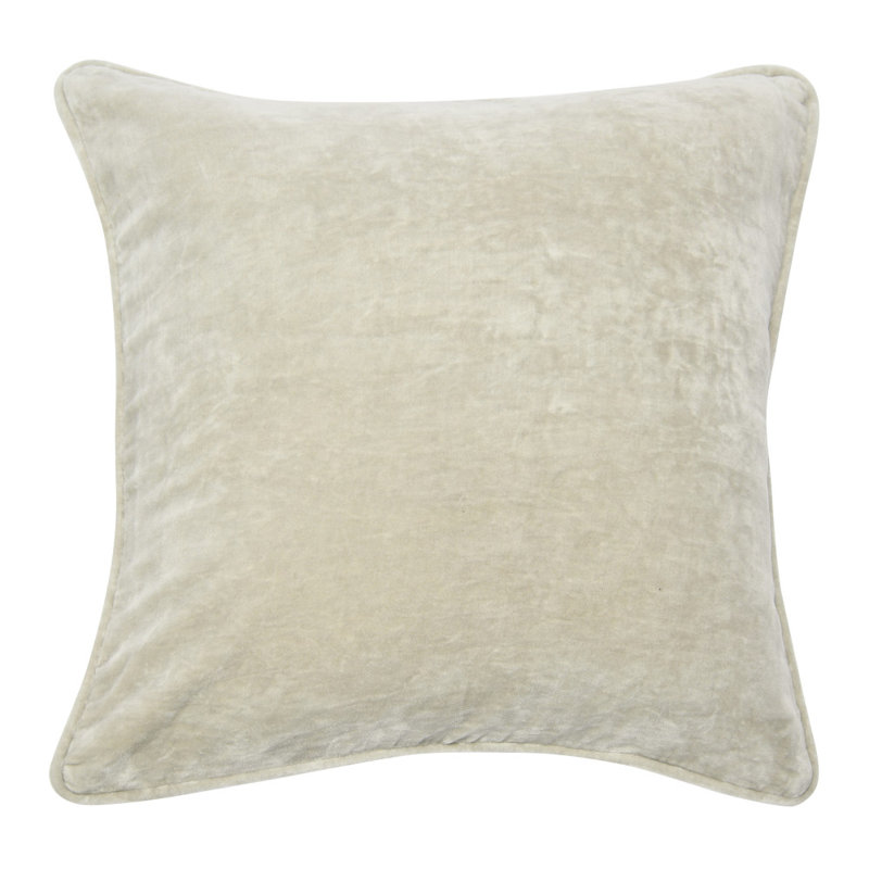 Roseline Velvet Throw Square Pillow Cover & Insert, Pillow Cover Only - No Insert, Light Gray