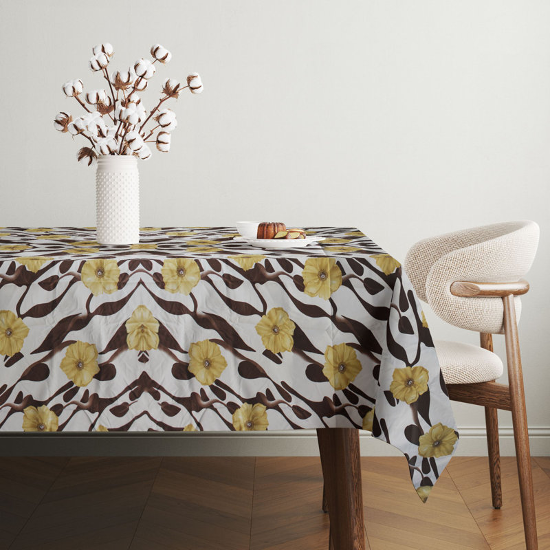 Elegant Tablecloth (55 x 86 inches), 65% Cotton / 35% Polyester, Easy Clean, Machine Washable, Tumble Dryer Safe, Ironable | Perfect for Dining Room or Special Occasions, Durable & Stylish Home Essential