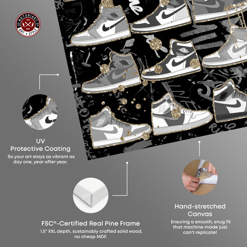 Sneaker 1 pièce Notoriart, Toile tendue, H 45 po x l 30 po