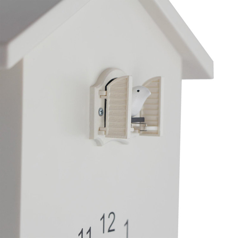 White Minimalist Cuckoo Wall Clock