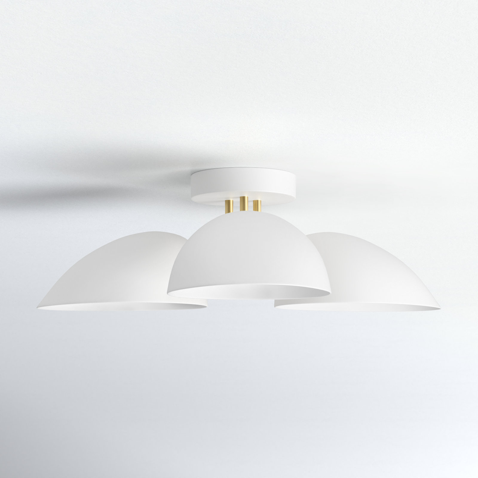 Adarna 3-Light Semi Flush Mount, Matte White