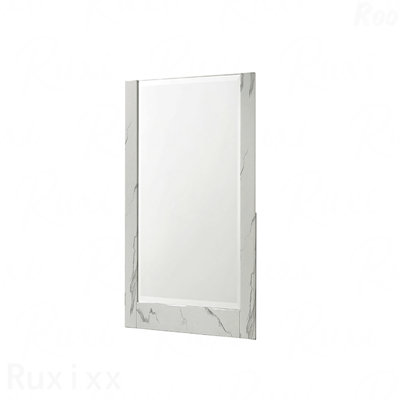 Miroir d'appoint bicolore ultrabrillant avec cadre en marbre et laque - surface réfléchissante surdimensionnée