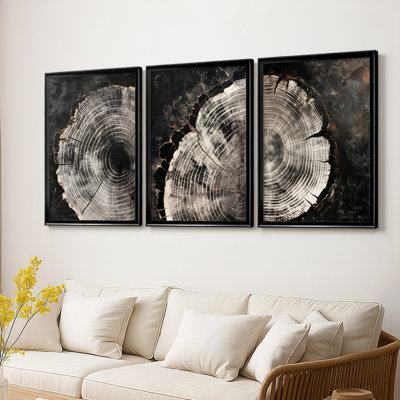 ABSTRACT Series CCXLIV - Toile tendue avec châssis sur mesure - 3 pièces