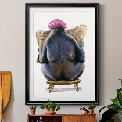 Bath Animals III - Matted and Framed Under Acrylic Glass, Large Living Room Wall Art