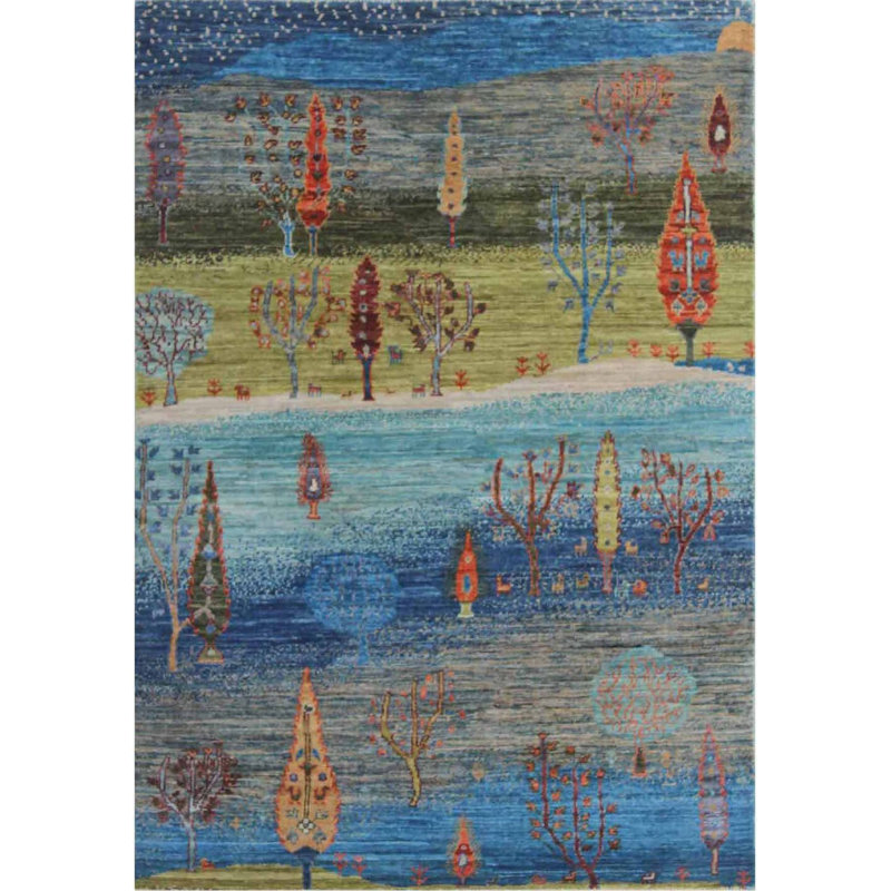 Traditional, Transitional One-of-a-Kind Rectangle 3'4" X 4'9" Hand Knotted Area Rug