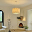 Luminaires suspendus géométriques 1 lumière beige-1859850556