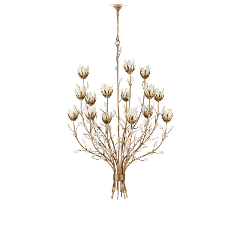 Star Magnolia Chandelier, 53'' H X 36'' W X 36'' D.