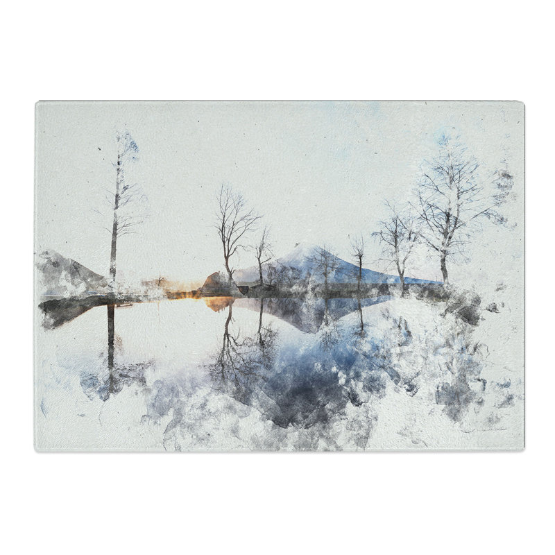 Tempered Glass Mount Fuji in Fujinomiya Japan Chopping Board, 28.5 cm x 39 cm