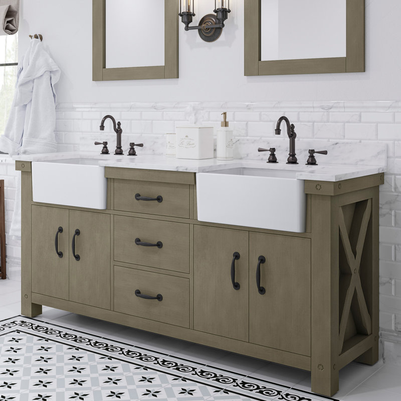 Paisley 72'' W Double Vanity, Grizzle Gray, No