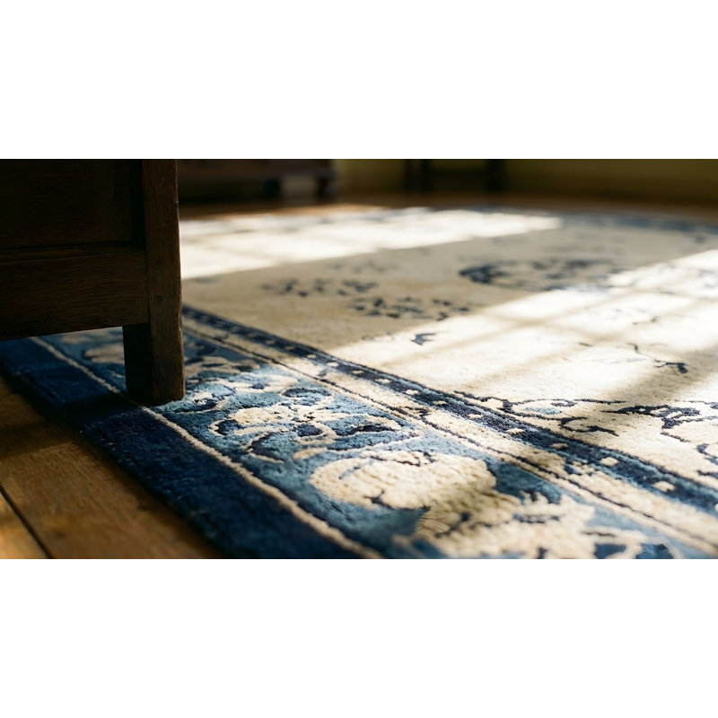Antique Peking Chinese Allover Medallion Knotted Rug
