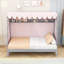 Lit simple TG en bois avec lit gigogne, bande lumineuse, tente et tablette-130596108