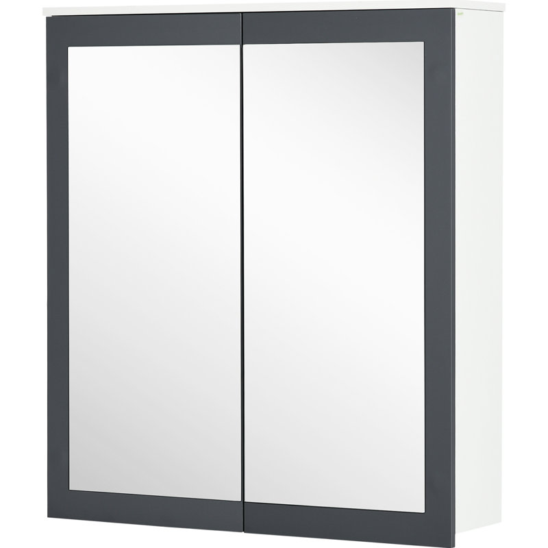 Armoire de salle de bain avec miroir et tablettes réglables, 27 po x 30 po, blanc. Miroirs à double porte. Fixation murale pour une utilisation efficace de l'espace. Fabrication. Miroir pour pharmacie l 27,25 po x P 6,75 po x H 29,75 po