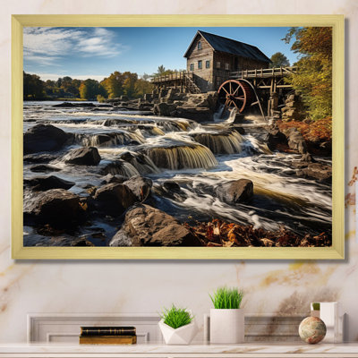 Bibian Green Brown Mills, Riverside Milla, aquarelle encadrée sur toile