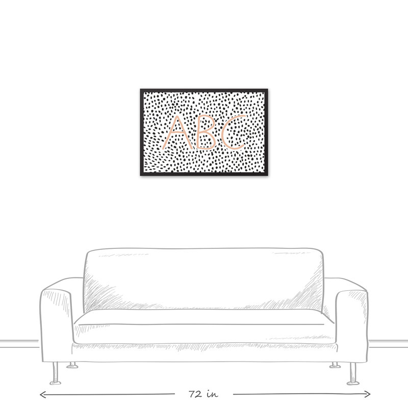 Art encadré ABC, H 31,75 po x l 21,75 po x P 1,75 po