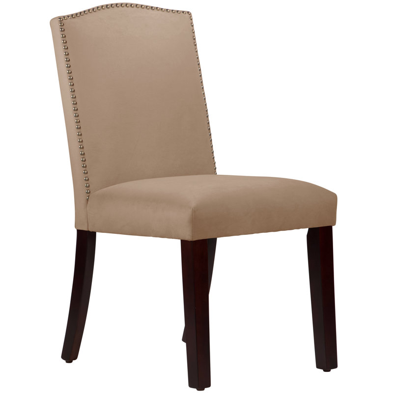 Nadia 20'' H Upholstered Dining Chair, Classic Pearl Performance Velvet, Espresso