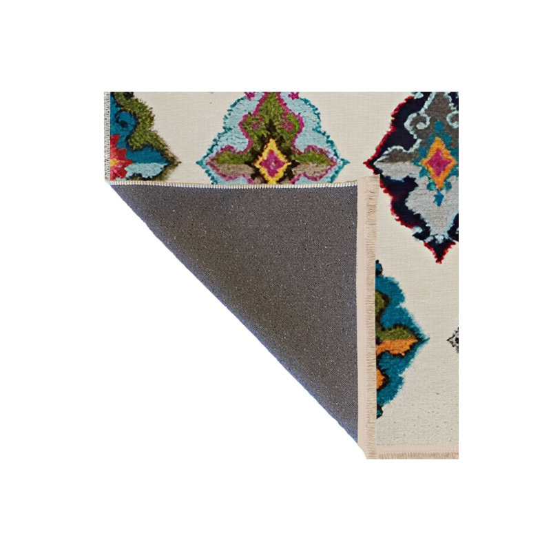 Tapis décoratif lavable à la machine beige, Rectangle 3 pi 3 po x 4 pi 11 po
