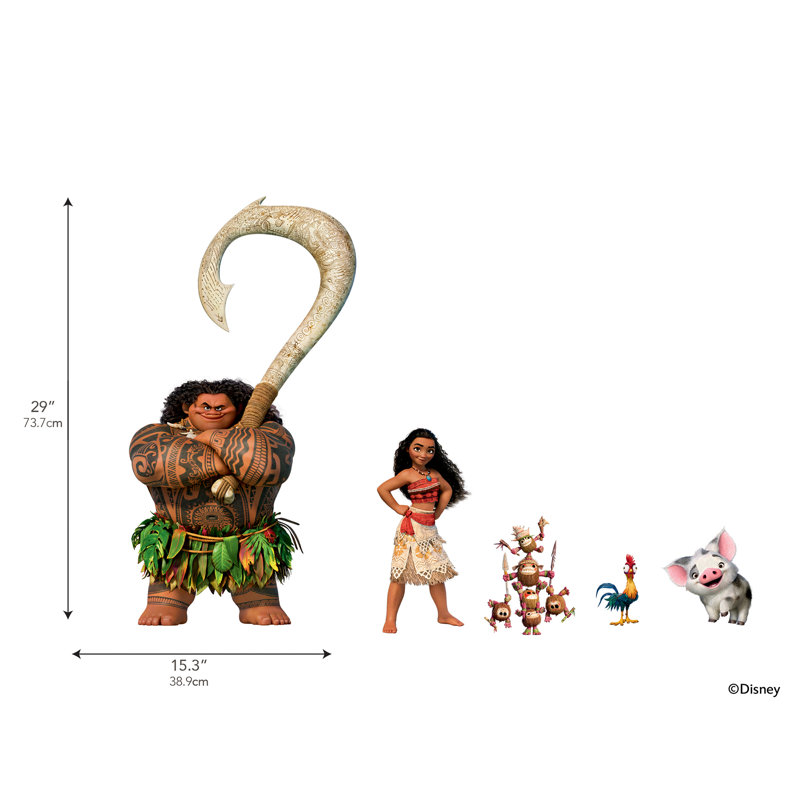 Disney Moana Characters Multi  Wall Decals