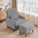 Deeda Soft Fabric Accent Chair with Adjustable Backrest and Ottoman