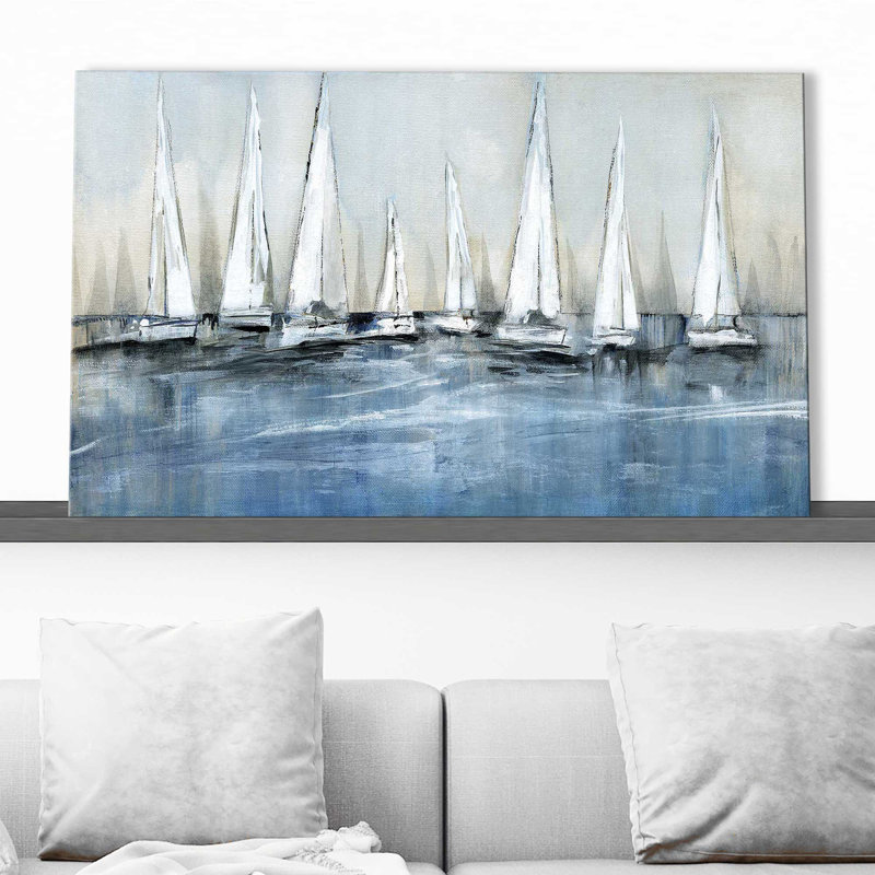 «Waiting For The Sun» par - Peinture, Toile tendue, H 24 po x l 40 po x P 1,5 po